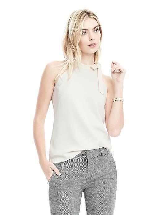 Banana Republic Womens Tie Neck Blouse - Cocoon