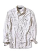 Banana Republic Mens Camden Fit Camo Utility Shirt Size L Tall - White