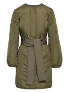 Banana Republic Womens Water-resistant Quilted Coat Fatigue Jacket Green Size M