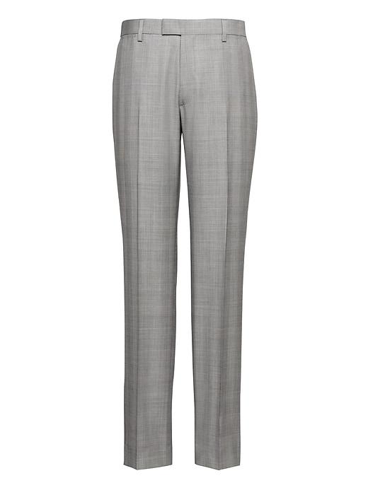 Banana Republic Mens Monogram Slim Gray Plaid Wool Suit Pant Light Gray Size 32w