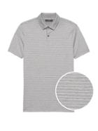 Banana Republic Mens Slim Luxury-touch Texture Stripe Polo Shirt Gray Heather Size Xxs