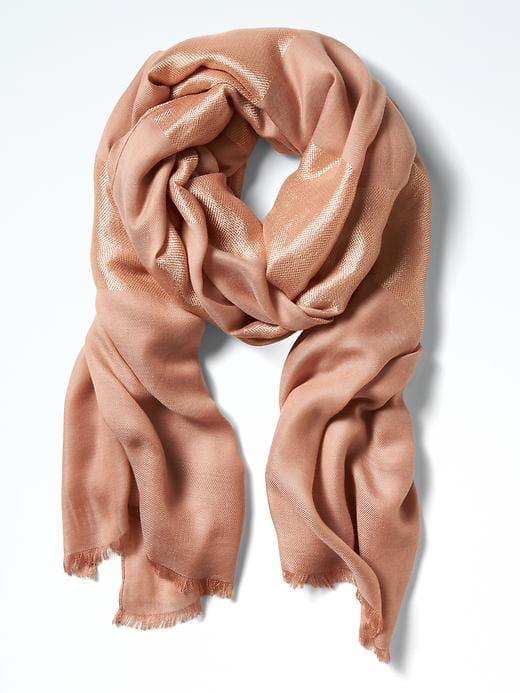 Banana Republic Metallic Stripe Rectangular Scarf - Blush