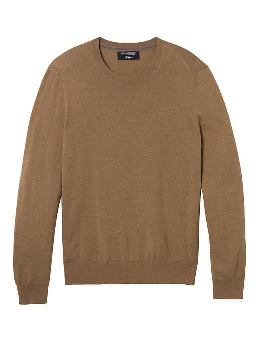 Banana Republic Mens Italian Merino Wool Crew Pullover - Camel