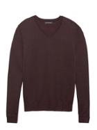 Banana Republic Mens Silk Cotton Cashmere V-neck Birdseye Sweater Crimson Red Size Xxl