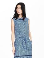 Banana Republic Womens Timo Weiland Collection Gingham Tie Front Top Size 2 - Blue