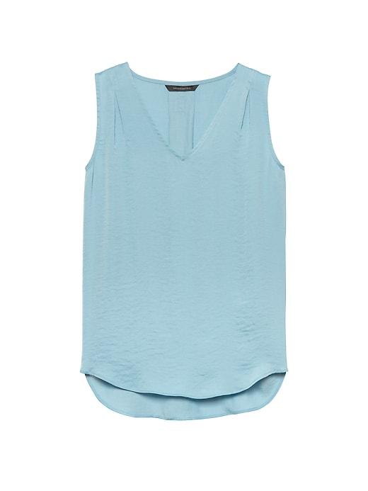 Banana Republic Womens Pleated Drapey Tank Skyline Blue Size M