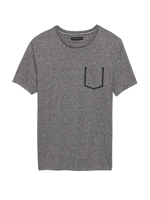 Banana Republic Mens Pocket Crew-neck T-shirt With Coolmax Technology Dark Gray Size L