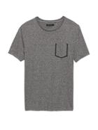 Banana Republic Mens Pocket Crew-neck T-shirt With Coolmax Technology Dark Gray Size L
