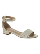 Banana Republic Womens Low Heel Sandal Gold Leather Size 6 1/2