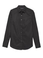 Banana Republic Womens Riley Tailored-fit Super-stretch Shirt Black Size 14