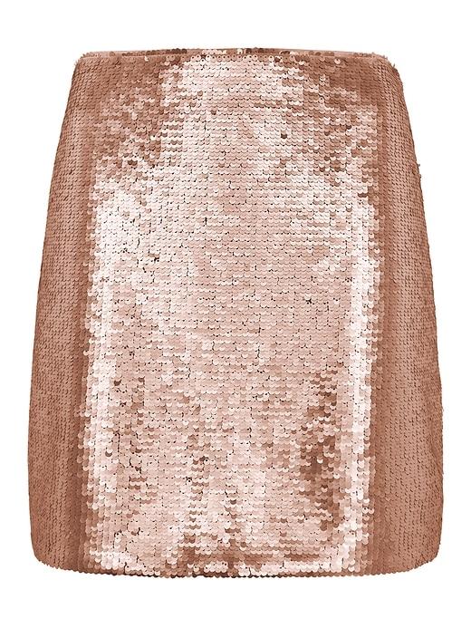 Banana Republic Womens Sequin Mini Skirt Rose Gold Sequin Size 6