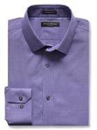 Banana Republic Mens Camden Fit Violet Textured Non Iron Shirt Size L Tall - Violet Royal