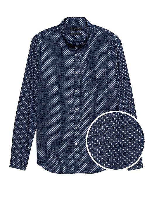 Banana Republic New Slim-fit Dot Chambray Shirt