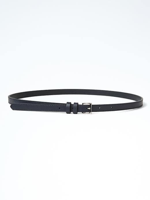 Banana Republic Saffiano Skinny Belt - Navy