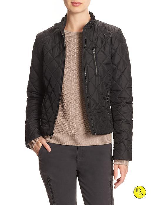 Banana Republic Womens Factory Quilted Jacket Size L - Black