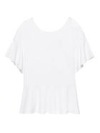 Banana Republic Womens Lace-up Back Ponte Couture Tee White Size M