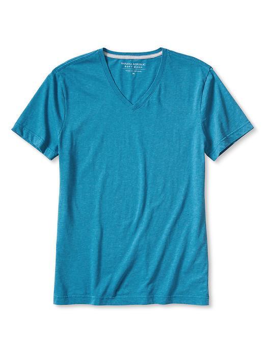 Banana Republic Soft Wash Vee Tee Size L Tall - Royal Teal Global