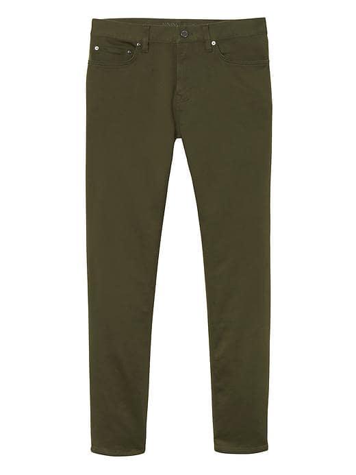 Banana Republic Mens Slim Traveler Pant Fresh Olive Size 40w