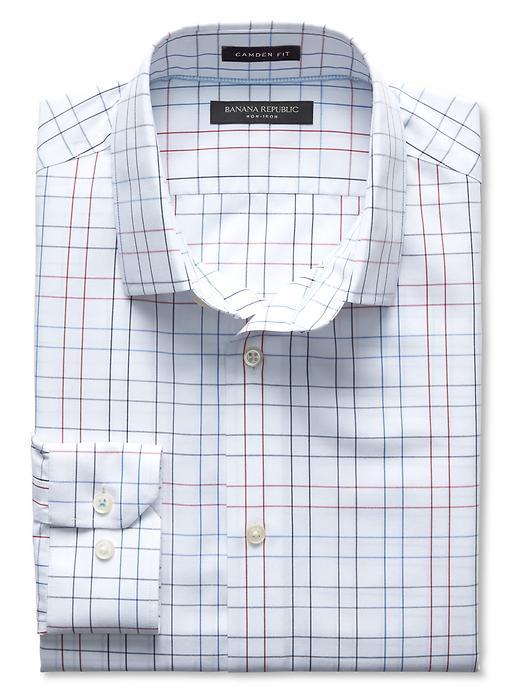 Banana Republic Mens Camden Fit Open Check Non Iron Shirt Size L Tall - Modern Red
