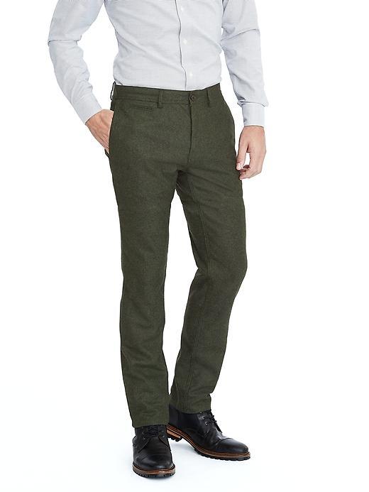 Banana Republic Mens Aiden Wool Blend Pant - Tan/army Green