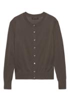 Banana Republic Womens Machine-washable Merino Pintuck Cardigan Sweater Bronze Olive Size M