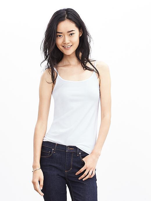 Banana Republic Womens Essential Stretch-to-fit Cami White Size Xl