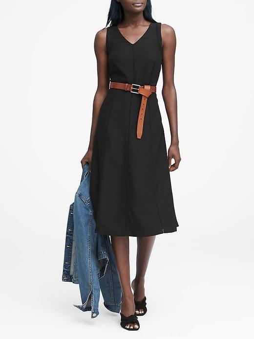 Banana Republic Womens Paneled Midi Dress With Ladder Lace Black Size 0