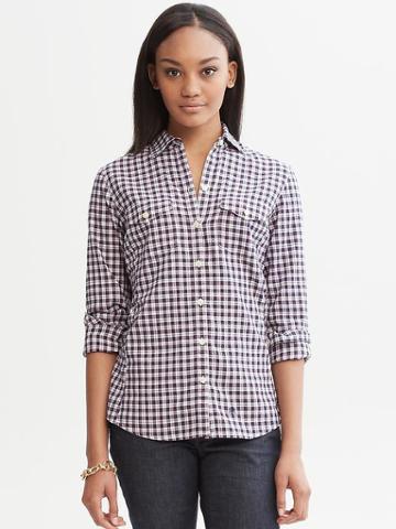 Banana Republic Soft Wash Open Plaid Shirt
