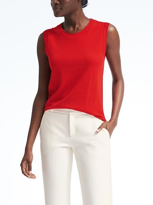 Banana Republic Merino Pointelle Shell - Modern Red