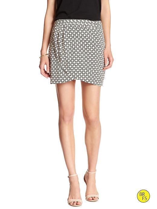 Banana Republic Womens Factory Print Skirt Size 0 Petite - White Print