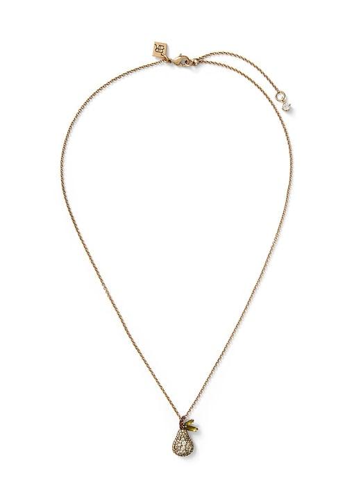 Banana Republic Womens Pave Pear Pendant Necklace Gold Size One Size