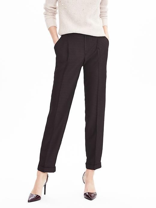 Banana Republic Single Pleat Tailored Crop Pant Size 0 Petite - Purple Print