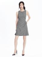 Banana Republic Womens Wool Plaid Fit And Flare Dress Size 0 Petite - Plaid