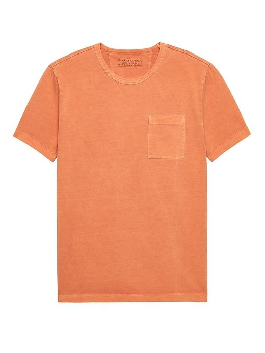 Banana Republic Mens Authentic Supima Cotton Garment Dyed T-shirt Orange Size L