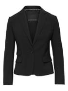 Banana Republic Womens Fitted Crop Machine-washable Italian Wool Blend Blazer Black Size 4