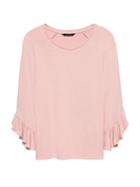 Banana Republic Womens Luxespun Flutter-sleeve T-shirt Blush Pink Size Xs