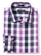 Banana Republic Mens Grant Fit Non Iron Gingham Shirt - Dark Berry