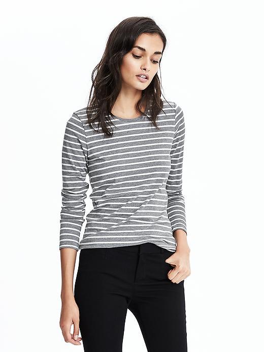 Banana Republic Womens Long Sleeve Striped Tee Size L - Cocoon