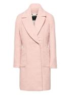 Banana Republic Womens Fuzzy Italian Wool Blend Car Coat Pink Bubbles Size Xs