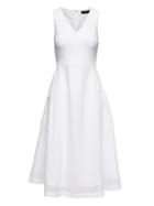 Banana Republic Womens Lace Fit-and-flare Midi Dress With Pockets White Size 4