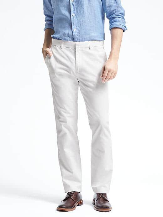 Banana Republic Mens Aiden Slim Chino - White