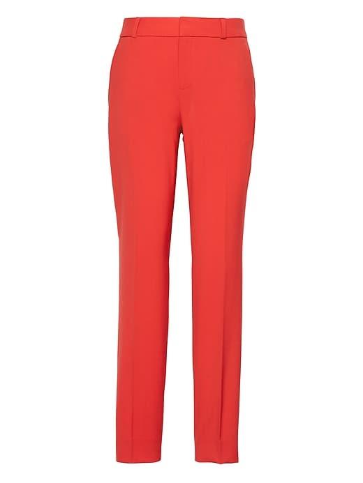 Banana Republic Womens Avery Straight-fit Machine-washable Italian Wool Blend Ankle Pant Ultra Red Size 0