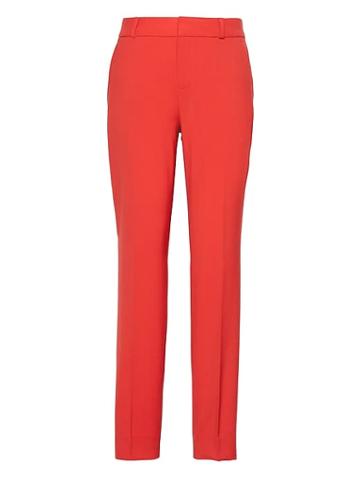 Banana Republic Womens Avery Straight-fit Machine-washable Italian Wool Blend Ankle Pant Ultra Red Size 0