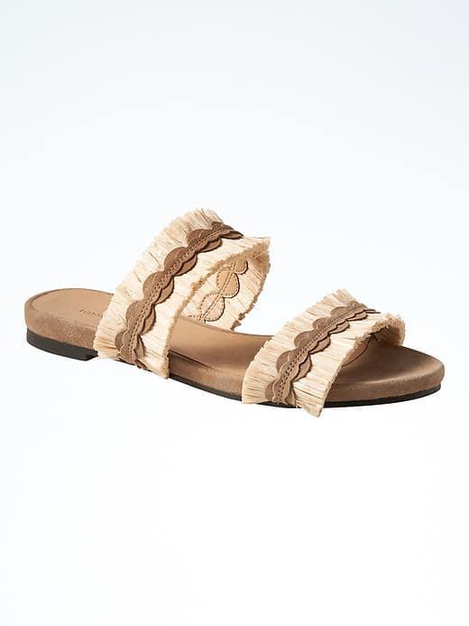 Banana Republic Womens Raffia Slide - Natural