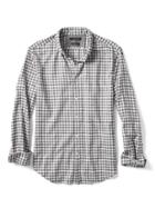Banana Republic Mens Grant Fit Gingham Shirt - Dark Gray