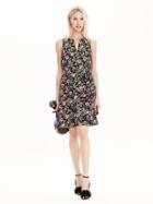 Banana Republic Womens Belted Layer Dress Size L - Mixed Floral