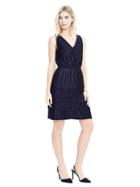 Banana Republic Womens Navy Asymmetrical Pleat Dress - Preppy Navy