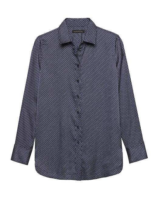 Banana Republic Womens Parker Tunic-fit Soft Shirt Navy Size Xxl