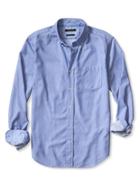 Banana Republic Mens Grant Fit Blue Custom 078 Wash Shirt Size L Tall - Marina Blue