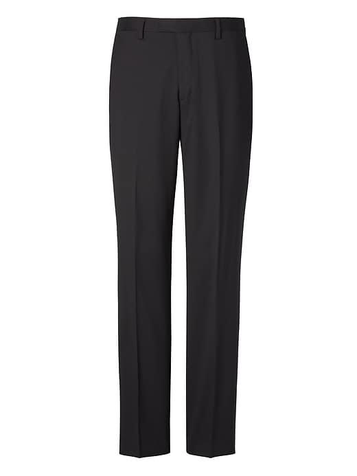 Banana Republic Mens Slim Solid Italian Wool Suit Pant Black Size 30w
